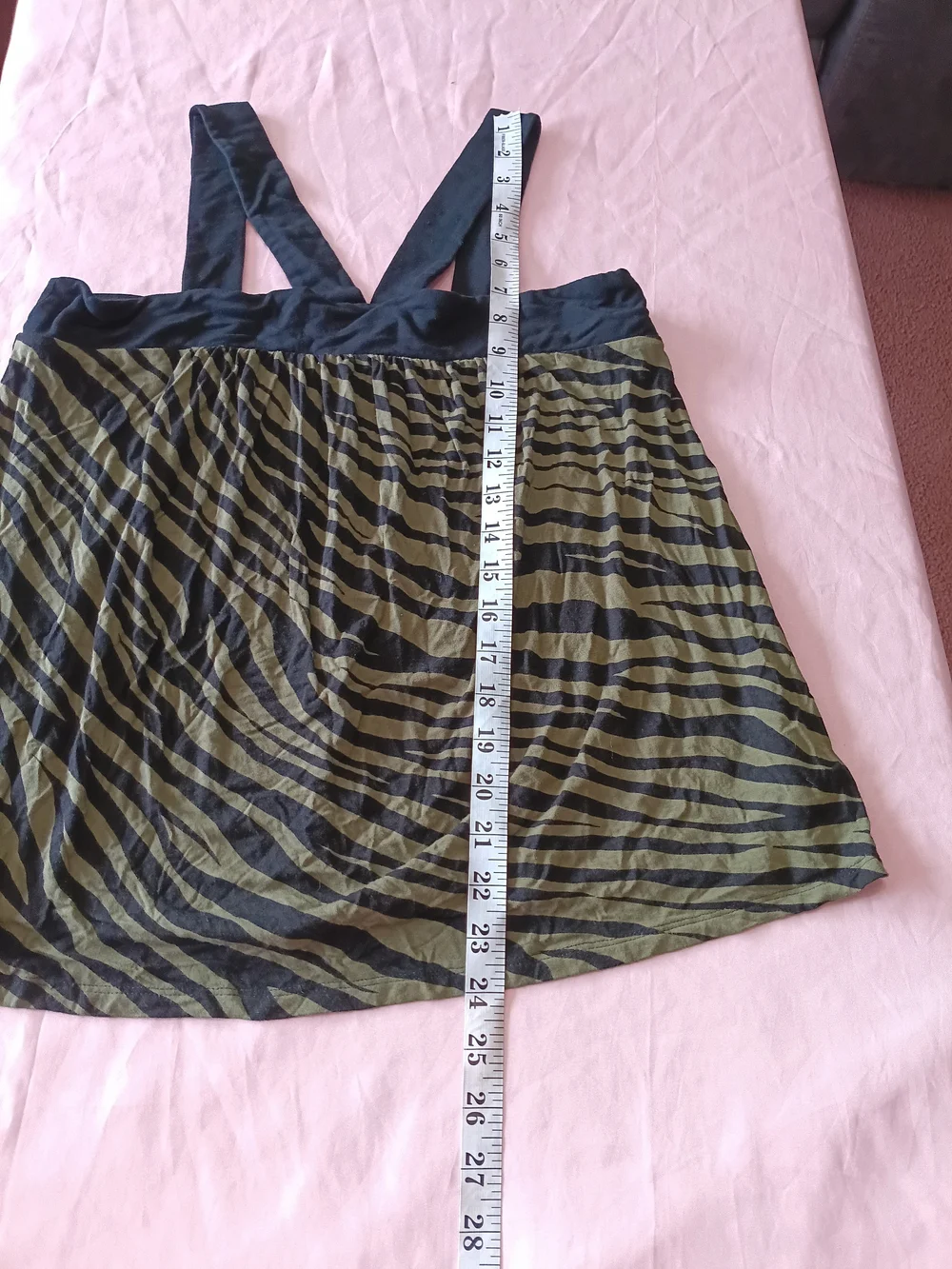Michael Kors Size P/S Petite Tank Halter Neckline Green Black Zebra Print Womens